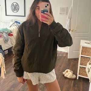 Green bomber jacket